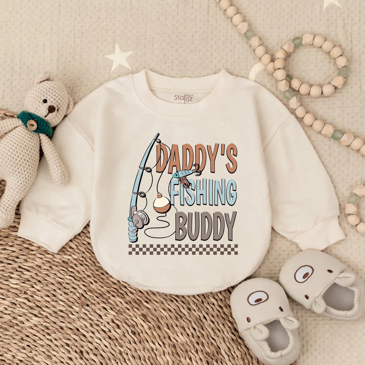 Daddy's Fishing Buddy Bubble Romper Baby Boy Outdoor Outfit Cute Lake Day Bodysuit Father Son Match