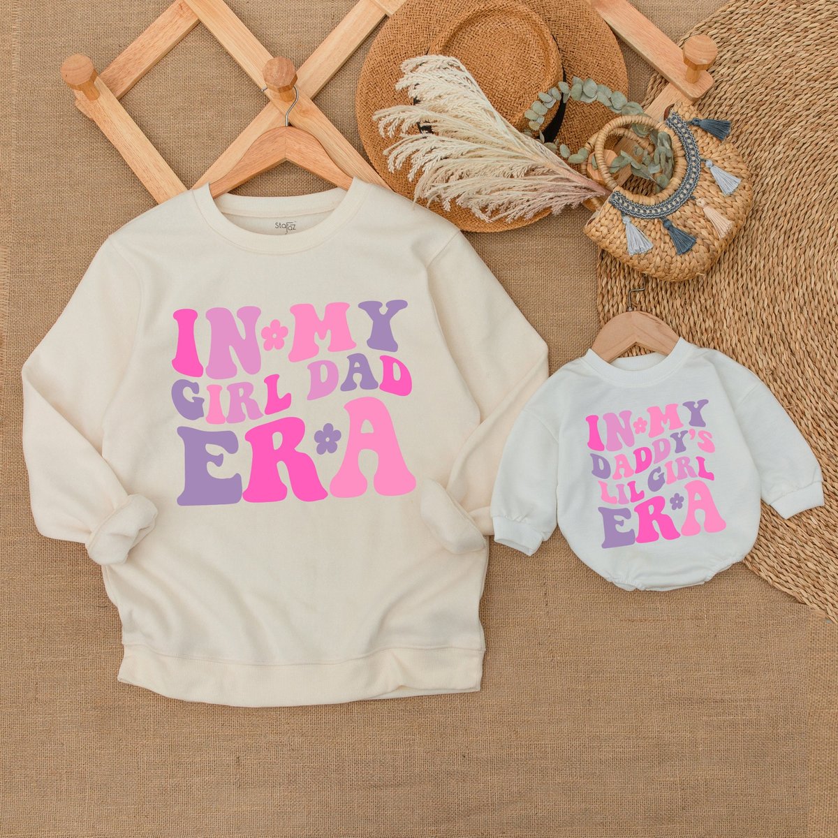 Daddy's Girl and Dad Outfit Neutral Toddler Baby RomperFather And Daughter Matching Sweatshirt Baby