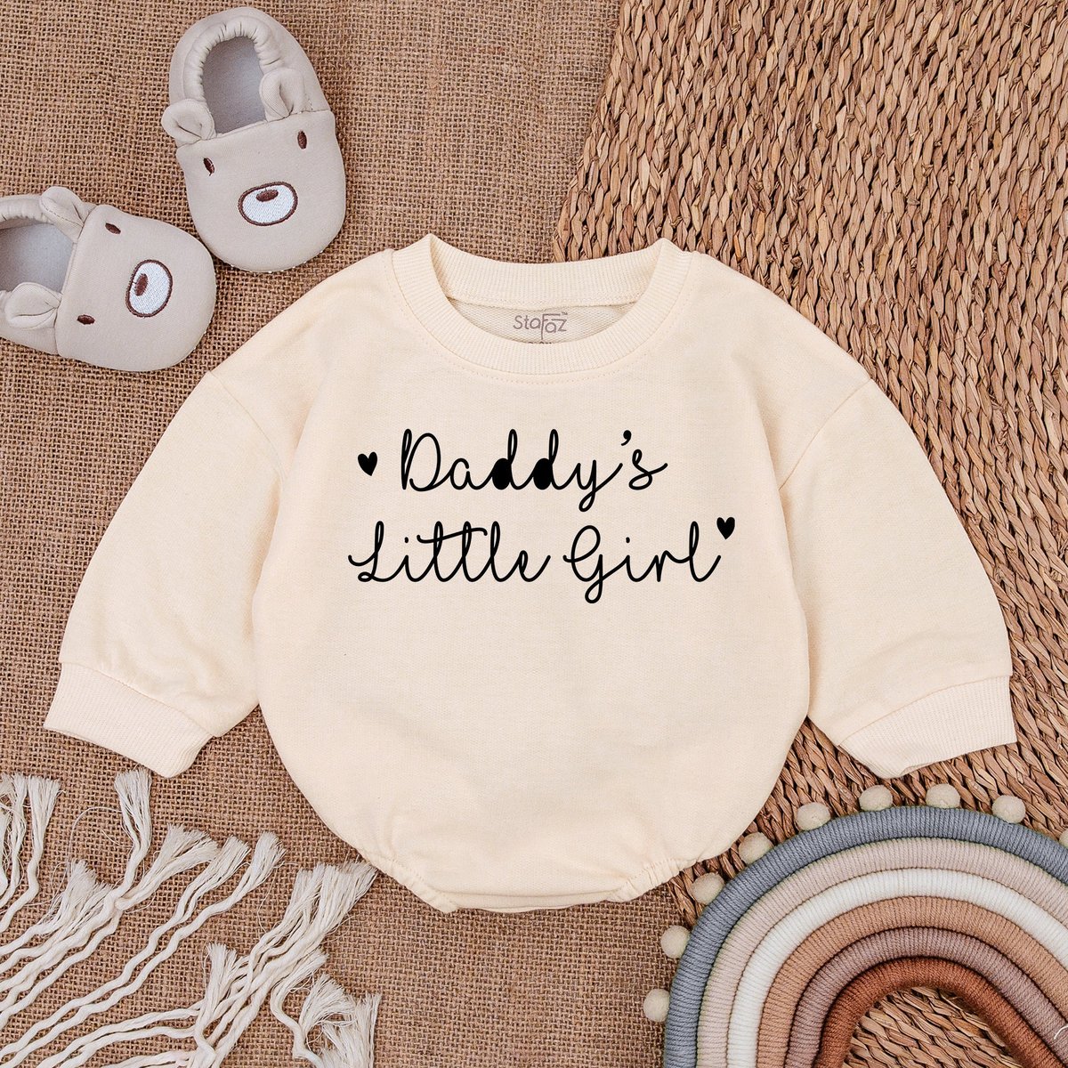 Daddy's Girl Baby Outfit Sweatshirt Bubble Romper Baby Boy Clothes Father's Day Outfit Baby