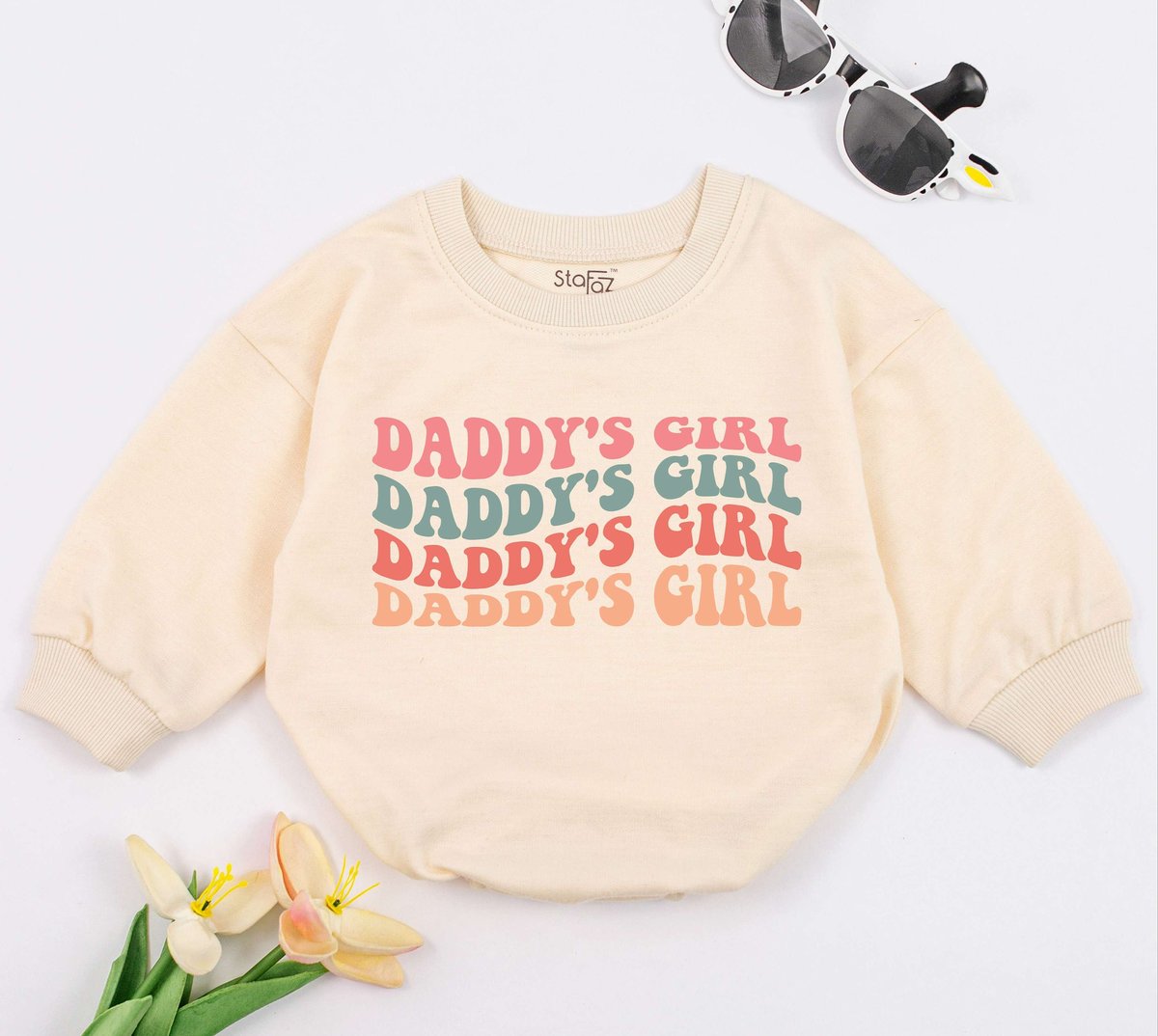 Daddy's Girl Baby Romper Retro Daddy's Girl Romper Daddy Daughter Baby Clothes Father's Day Gift 151