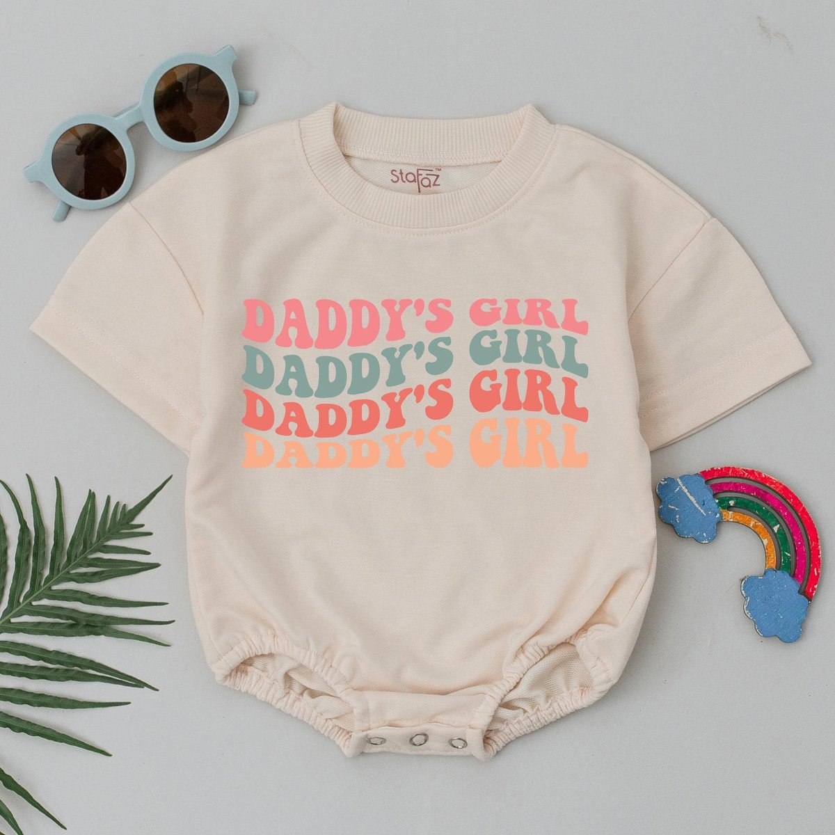 Daddy's Girl Baby Romper Retro Wavy Bodysuit Father's Day Gift from Daughter Baby Girl Shower Outf