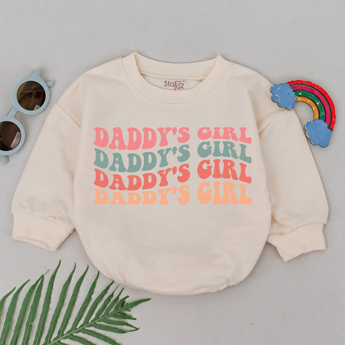 Daddy's Girl Baby Romper Wavy Daddy's Girl Romper Daddy Baby Outfits Father's Day Gift For Daught