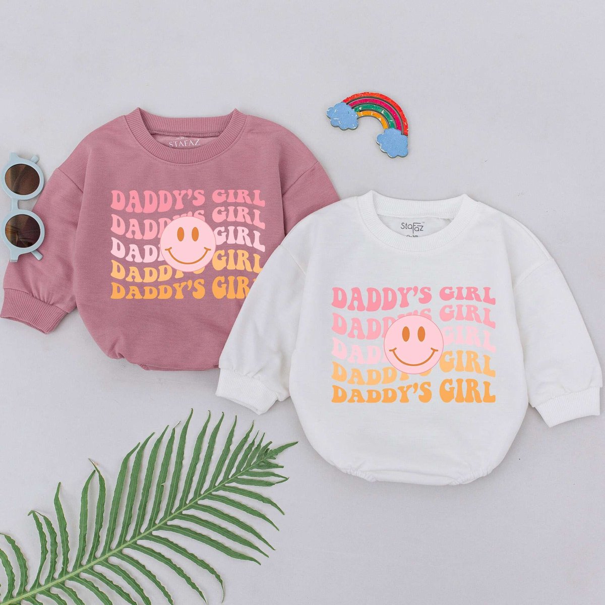 Daddy's Girl Baby Romper Wavy Daddy's Girl Romper Daddy Baby Outfits Father's Day Gift For Daught