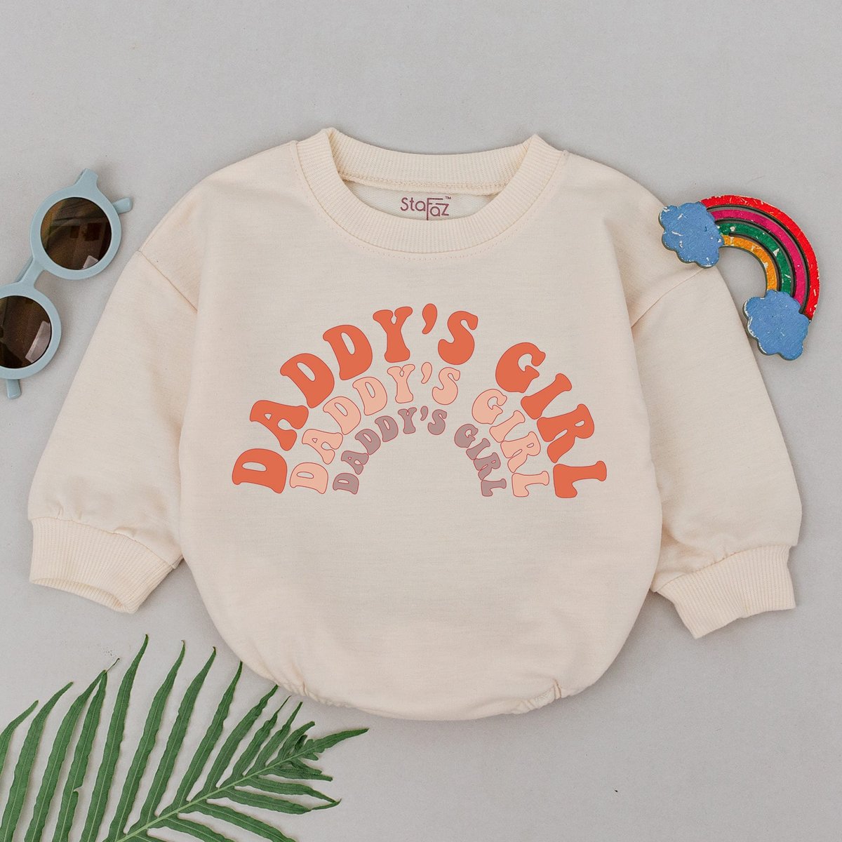 Daddy's Girl Romper Rainbow Daddy's Girl Romper Daddy Baby Outfits Father's Day Gift For Daughter
