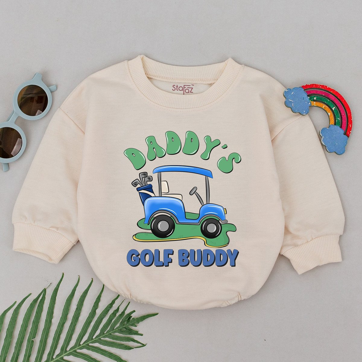 Daddy's Golf Buddy Romper Retro Future Golfer Buddy Bodysuit Dad And Me Baby Announcement Baby Boy