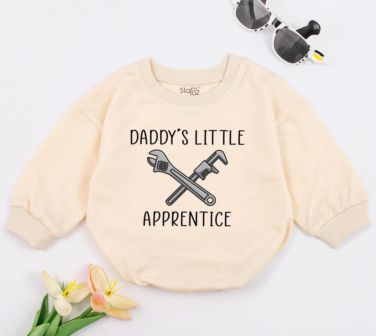Daddy's Little Apprentice Baby Romper Plumber Baby Gift Union Baby Clothes Wrench Baby Bodysuit Fut 168