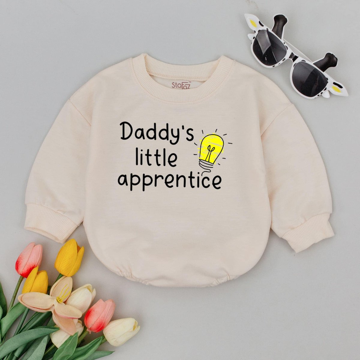 Daddy's Little Apprentice Baby Romper Future Electrician Baby Bodysuit First Father's Day Baby Out 172