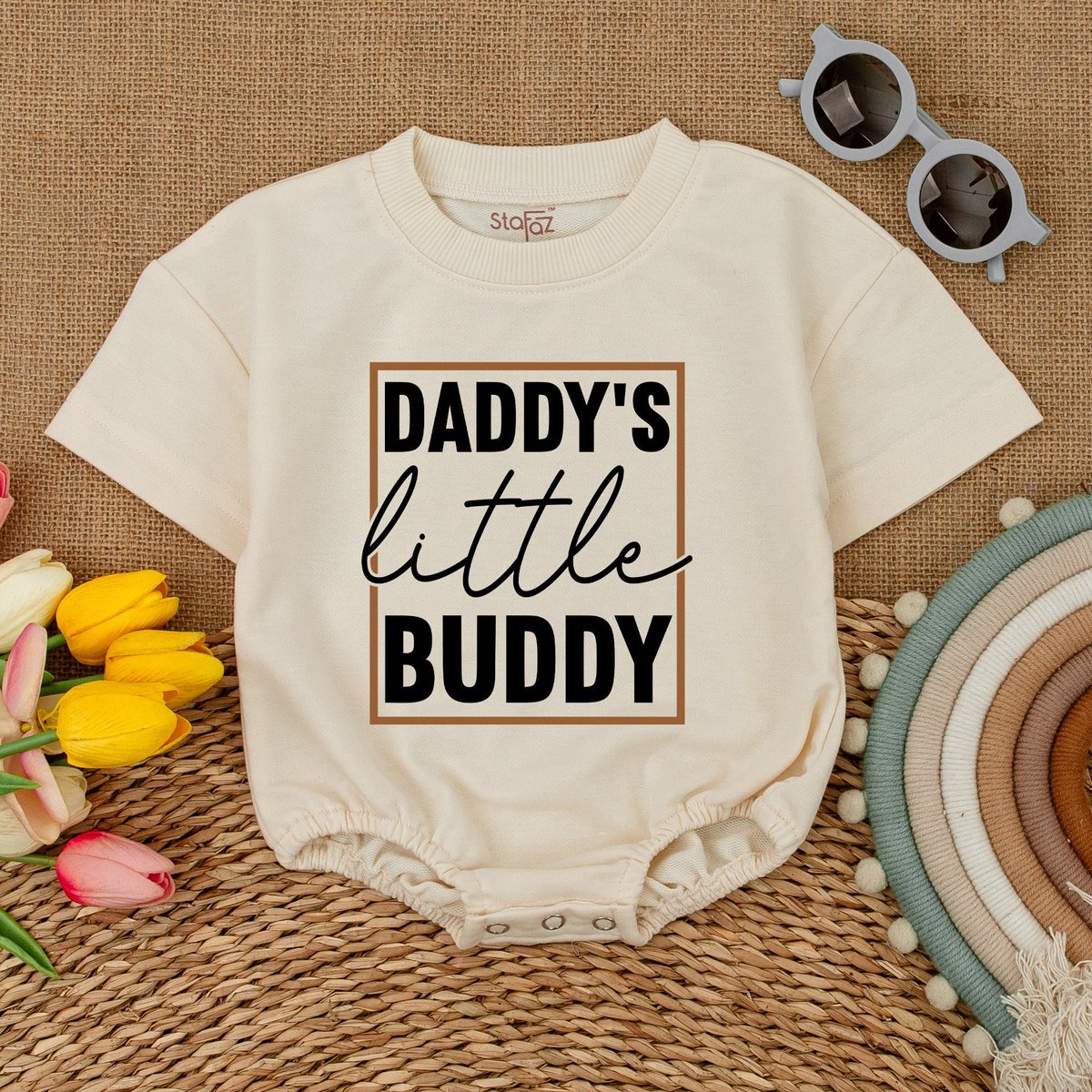 Daddy's Little Buddy Romper Bestie Baby Bodysuit Baby Boy Clothes Short Sleeve Romper Newborn Outfi 175