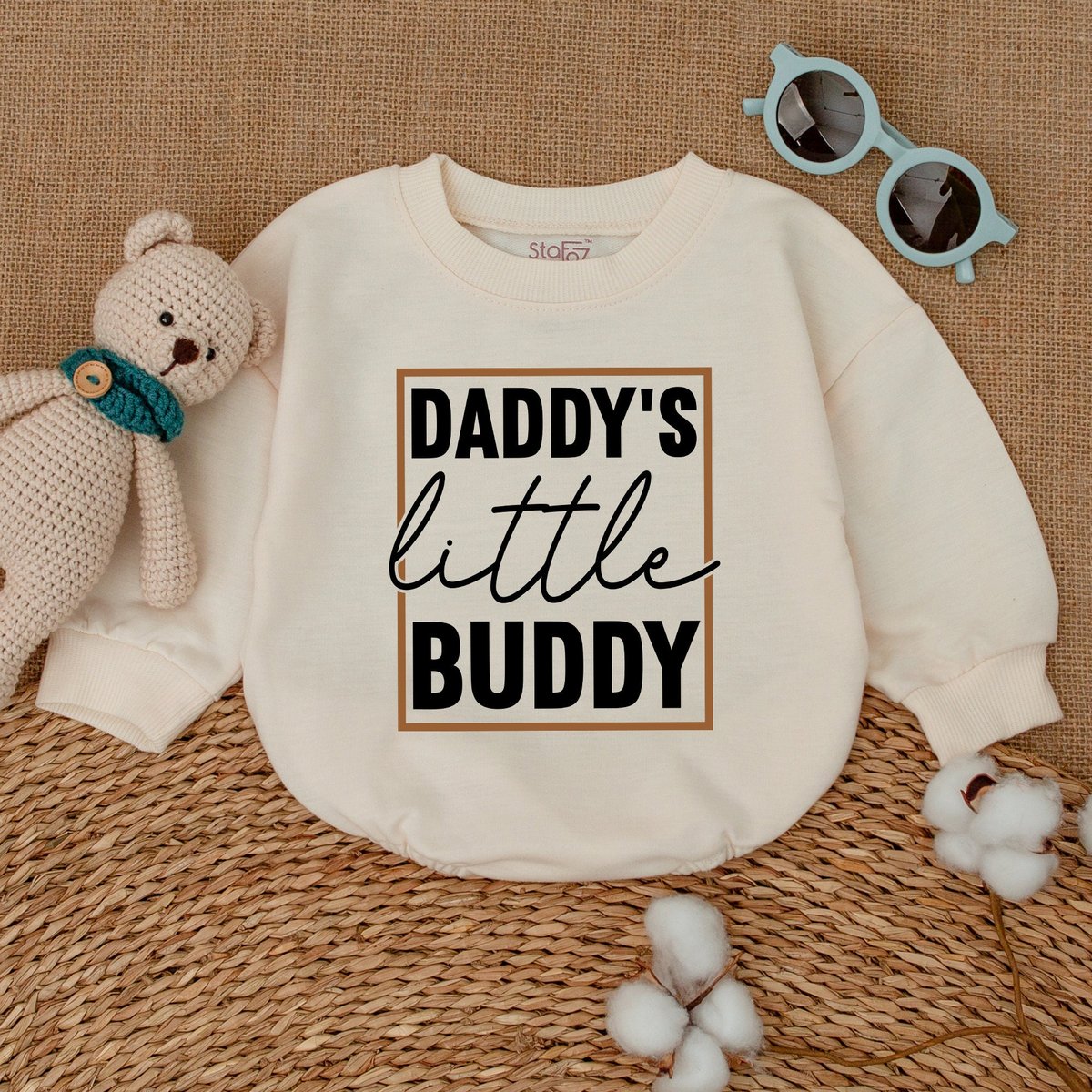 Daddy's Little Buddy Romper Father's Day Bodysuit Baby Boy Clothes Baby Boy Romper Newborn Outfit 170