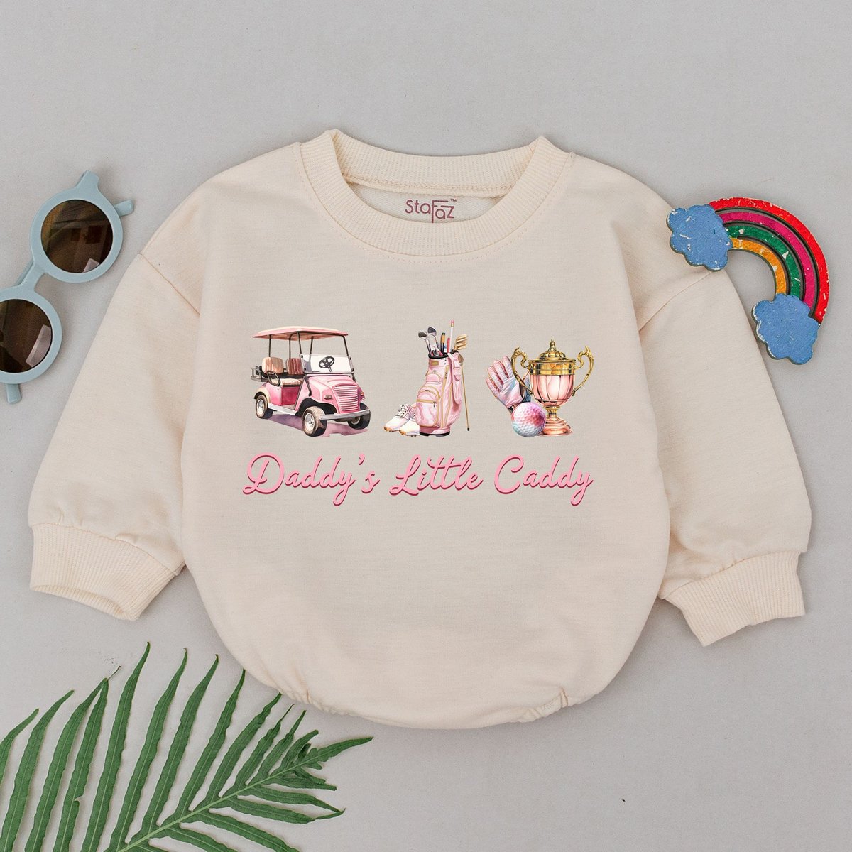 Daddy's Little Caddy Romper Future Golfer Buddy Bodysuit Baby Announcement Baby Girl Golf Outfit Fa