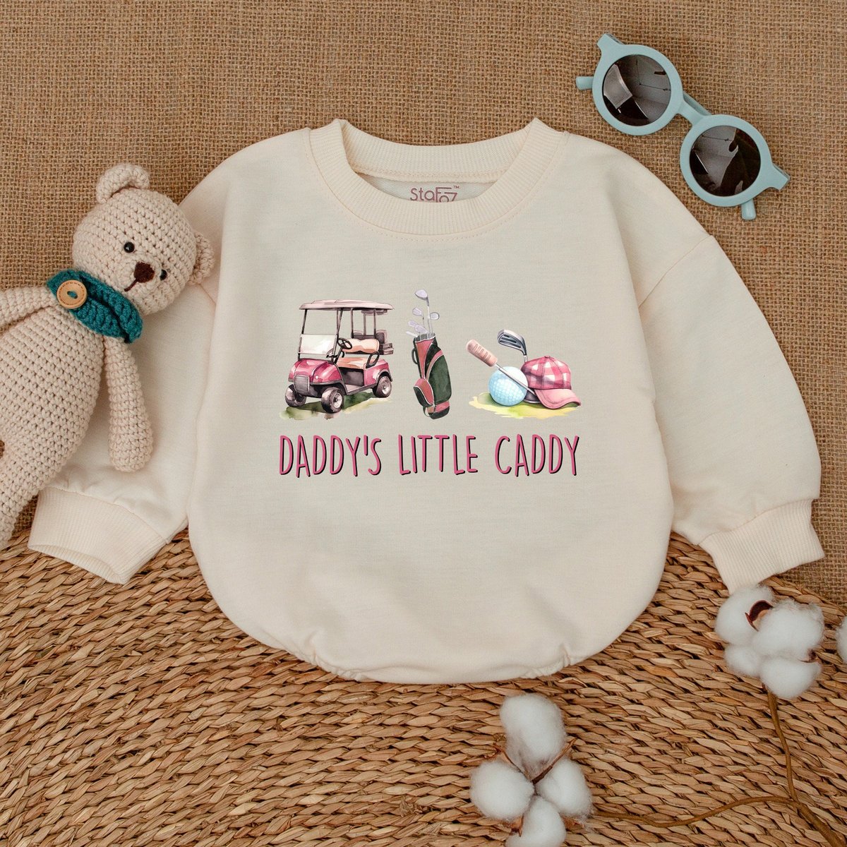 Daddy's Little Caddy Romper Golfing Baby Bodysuit Daddy's Golfing Buddy Cute Father's Day Clothes 171