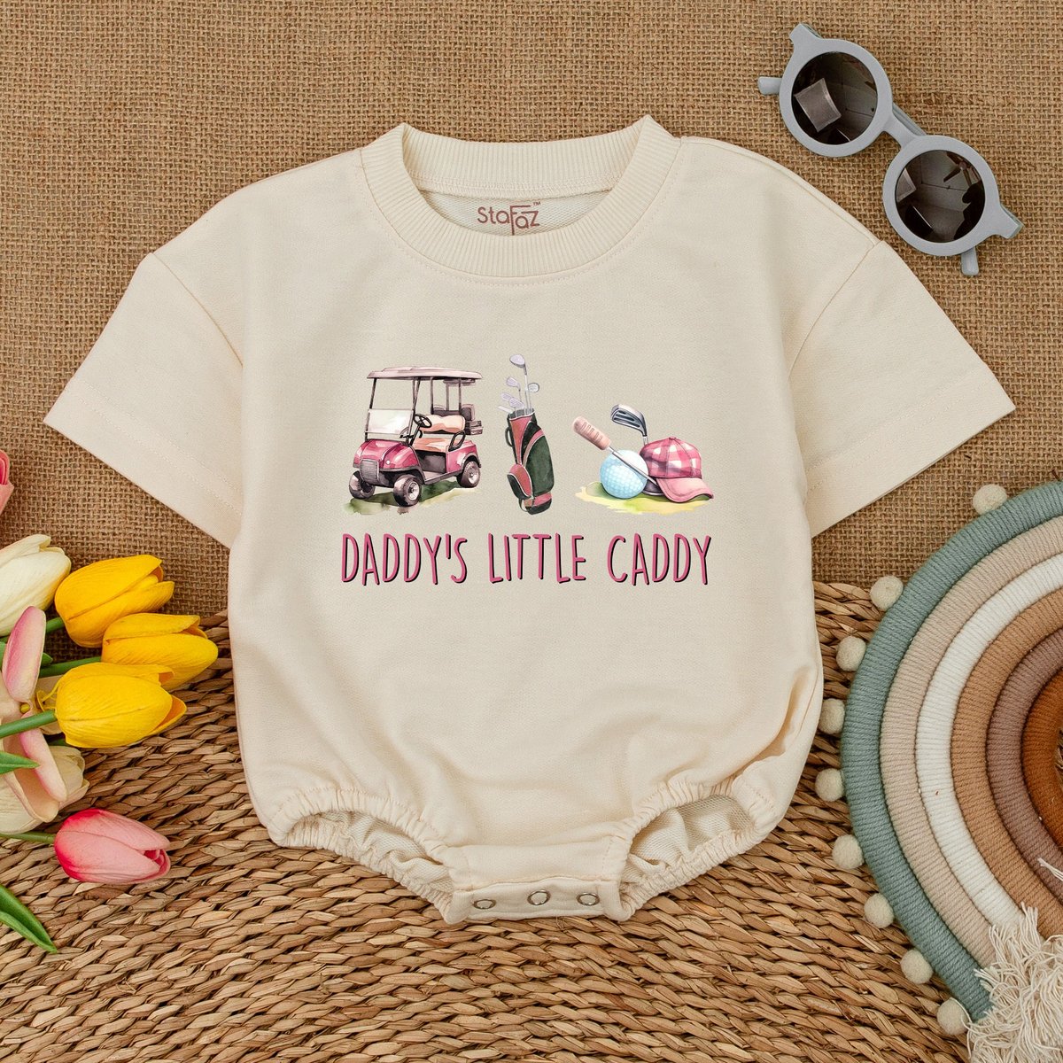 Daddy's Little Caddy Romper Golfing Baby Bodysuit Daddy's Golfing Buddy Future Golfer Newborn for 172