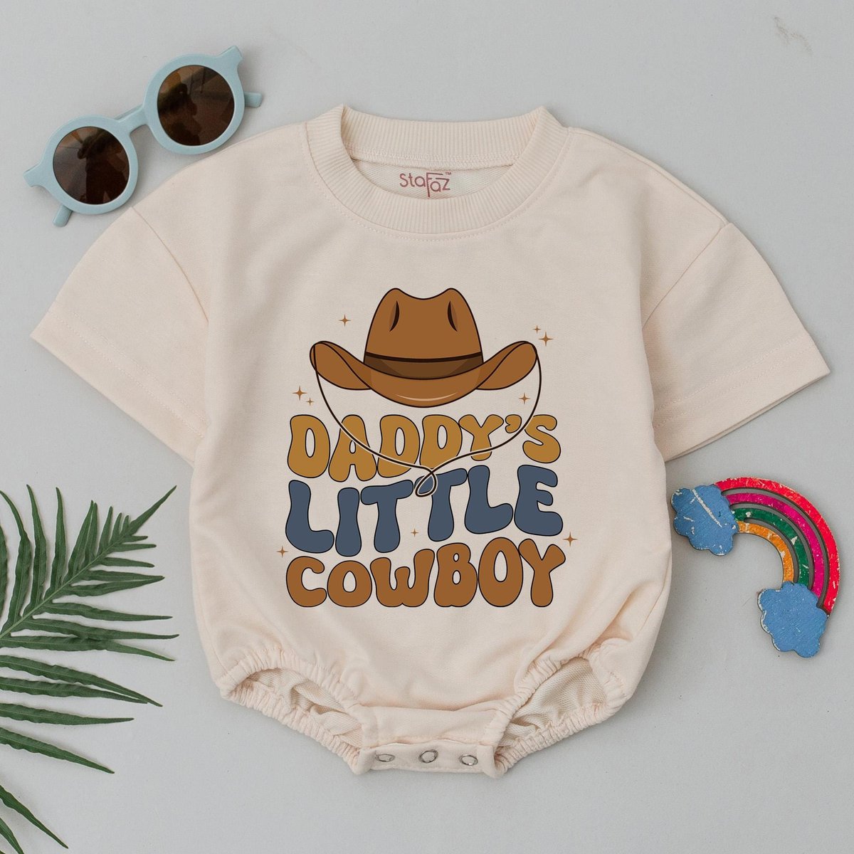 Daddy's Little Cowboy Baby Romper Western Baby Boy Outfit Country Baby Bodysuit Cute Cowboy Shower
