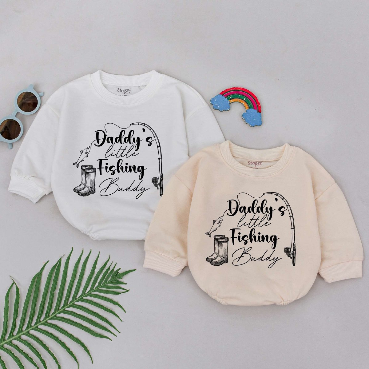Daddy's Little Fishing Buddy Romper Little Fishing Partner Romper Fishing Bodysuit Father's Day Gi