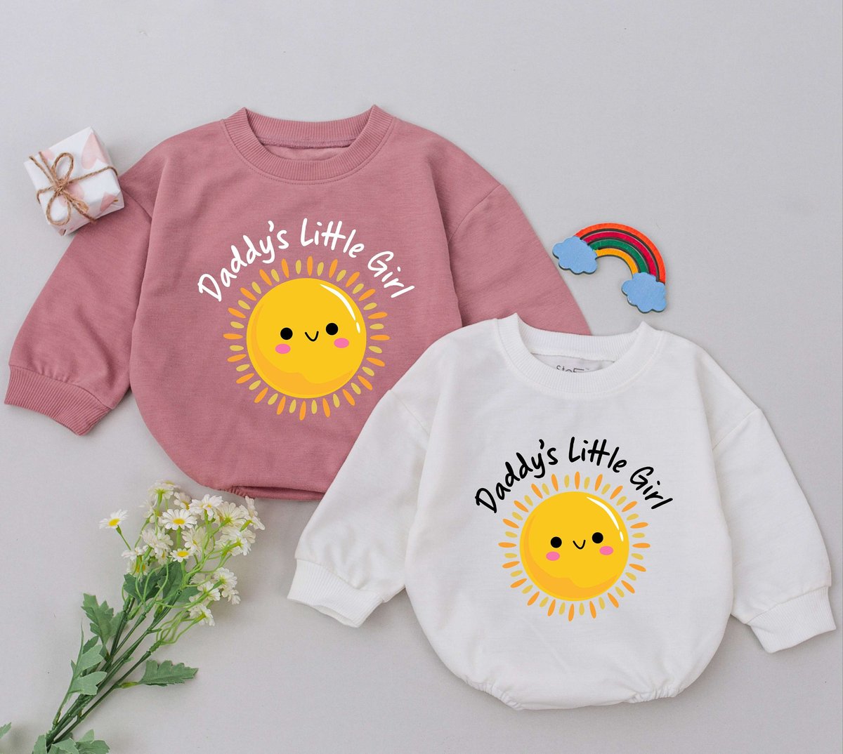 Daddy's Little Girl Romper Father's Day Gift Newborn for Girls New Baby Gifts Hi Daddy Outfit Natu