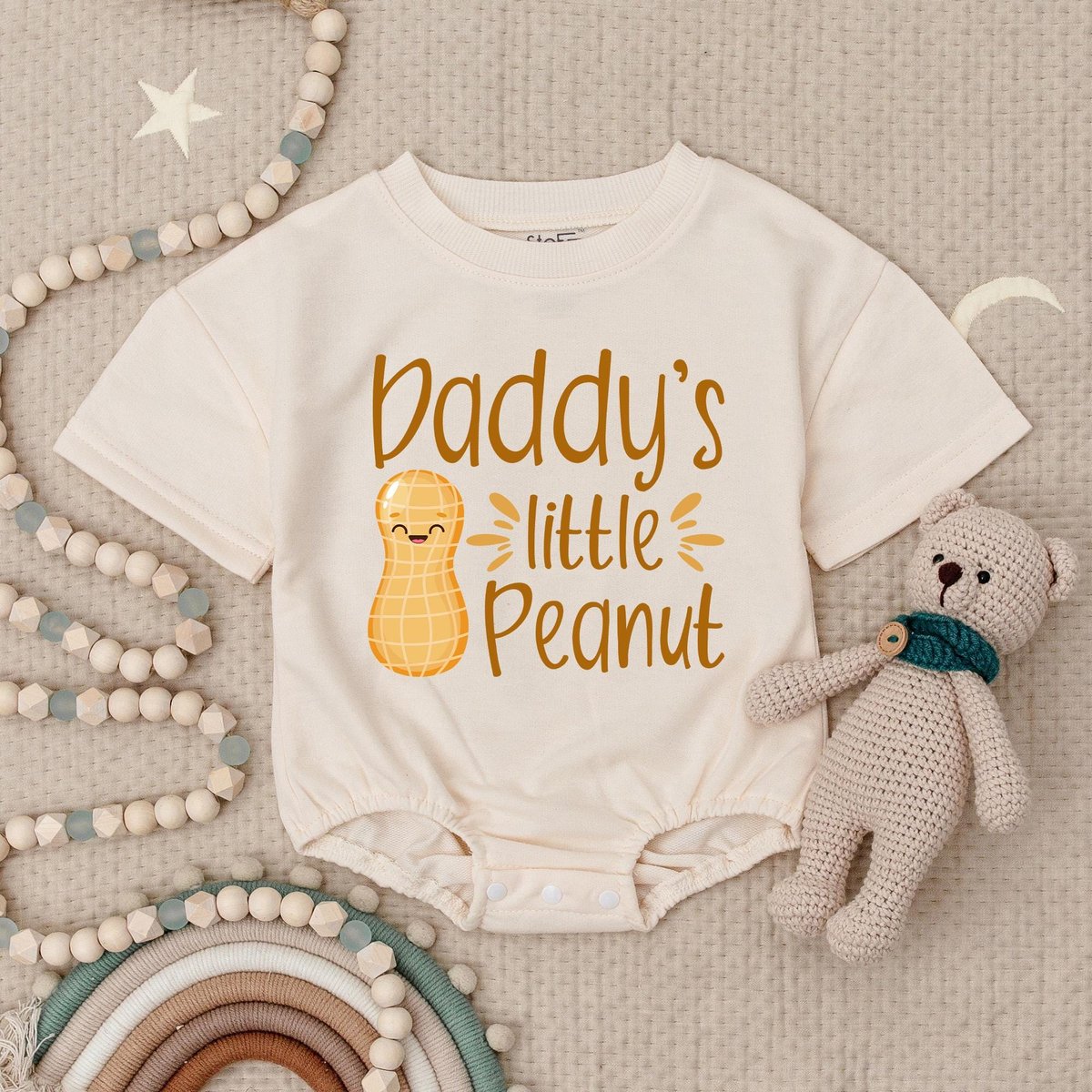Daddy's Little Peanut Baby Romper New Dad Outfit Lil Peanut Baby Boy Peanut Peanut Baby Shower Gift