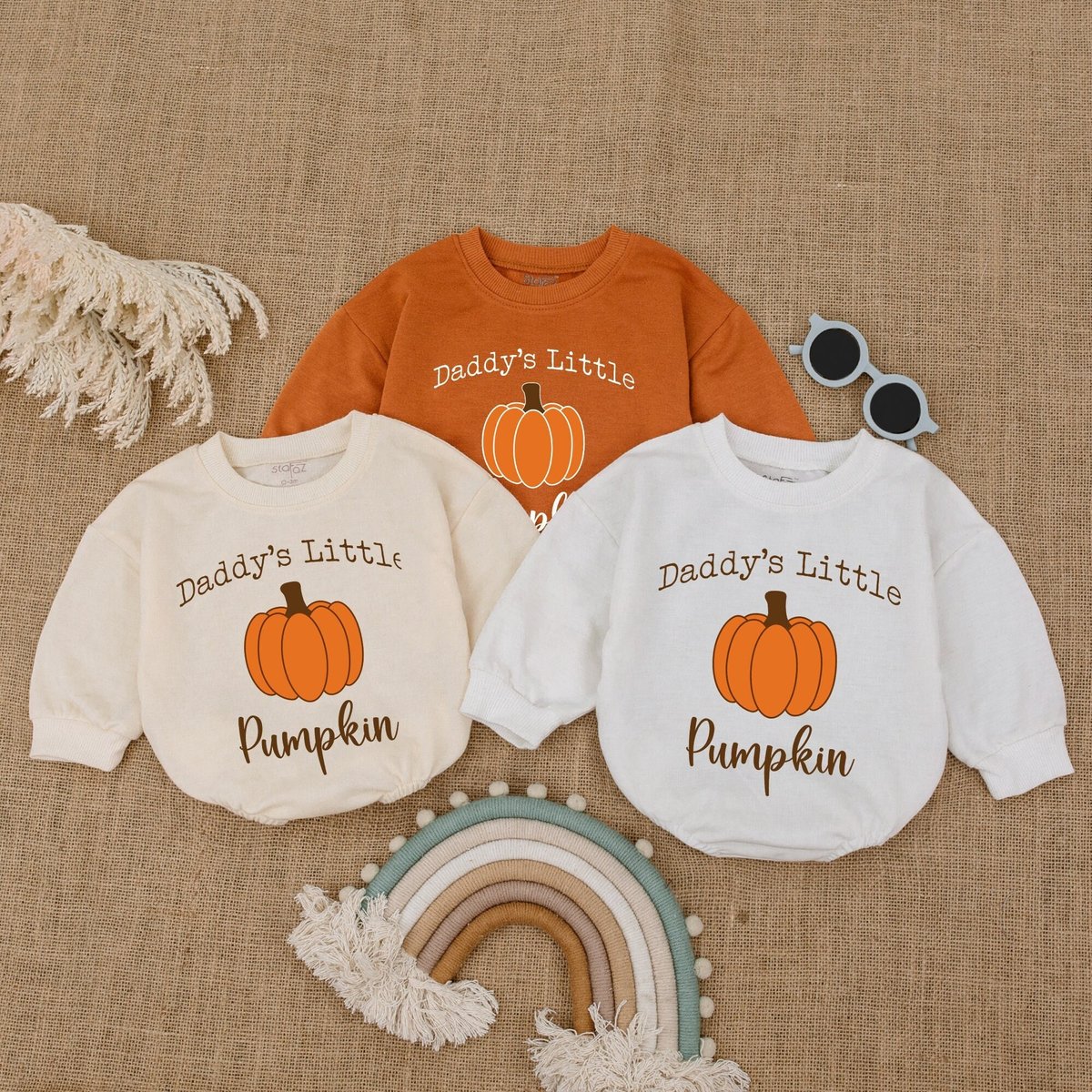 Daddy's Little Pumpkin Baby Outfit Bubble Romper Baby Thanksgiving Clothes Fall Pumpkin Baby Bodysu 172