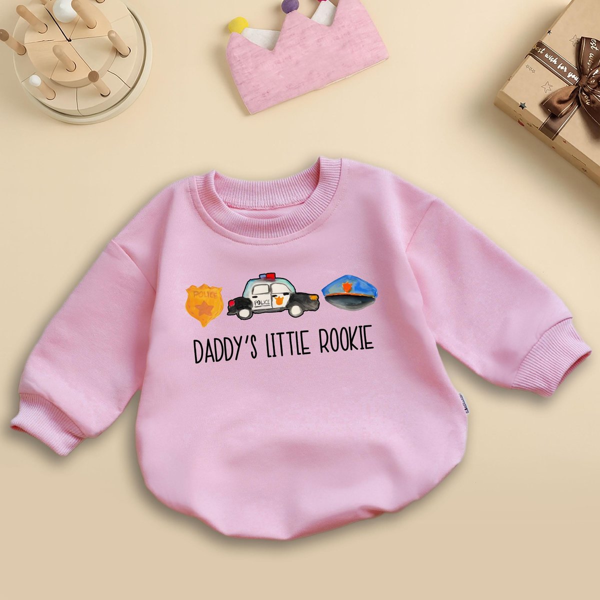 Daddy's Little Rookie Romper Sweatshirt Police Family Outfit Police Baby Outfit Law Enforcement Bab 435