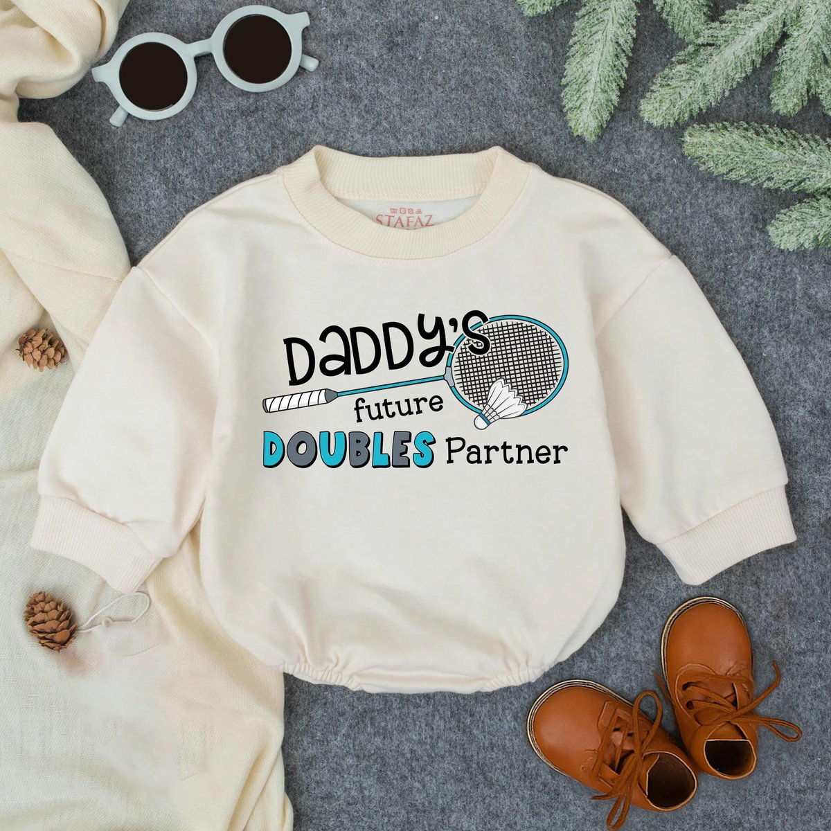 Daddys Future Doubles Partner Baby Romper Cute Badminton Infant Outfit Sports Toddler Bodysuit Baby 435