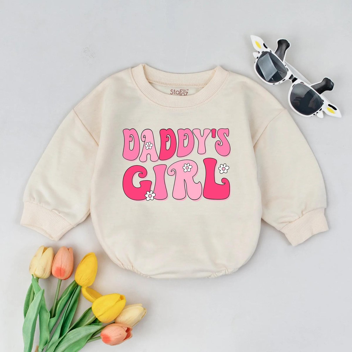 Daddys Girl Bubble Romper Cute Baby Girl Outfit Retro Groovy Clothes Funny Newborn Bodysuit Baby Sho 189
