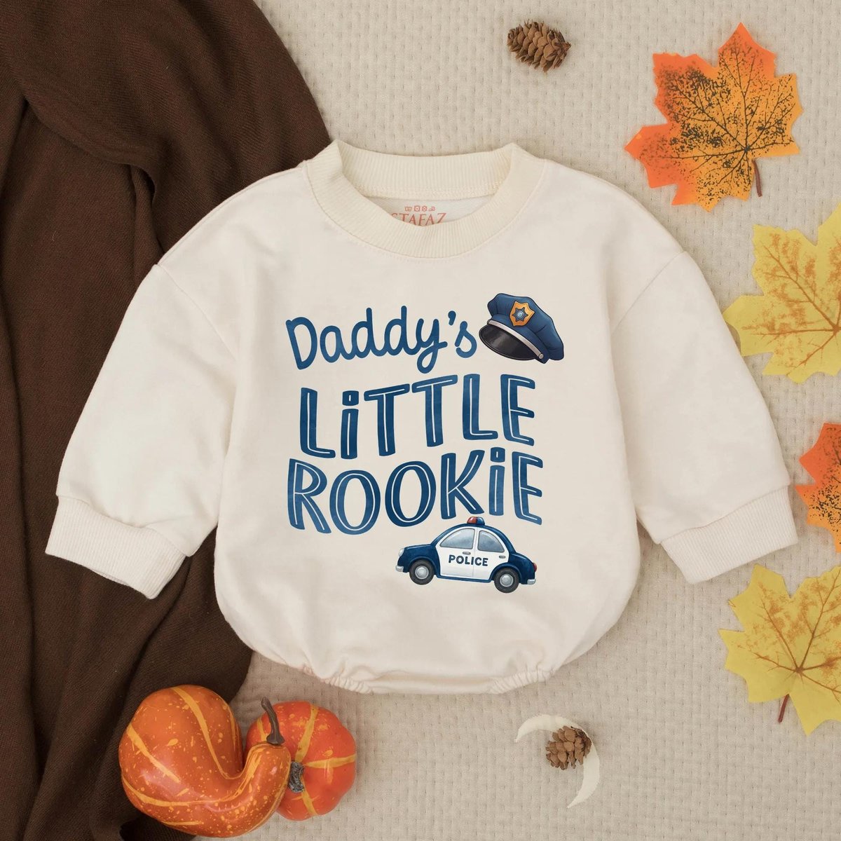 Daddys Little Rookie Bubble Romper Police Baby Outfit Law Enforcement Baby Gift Toddler Cop Sweatshi