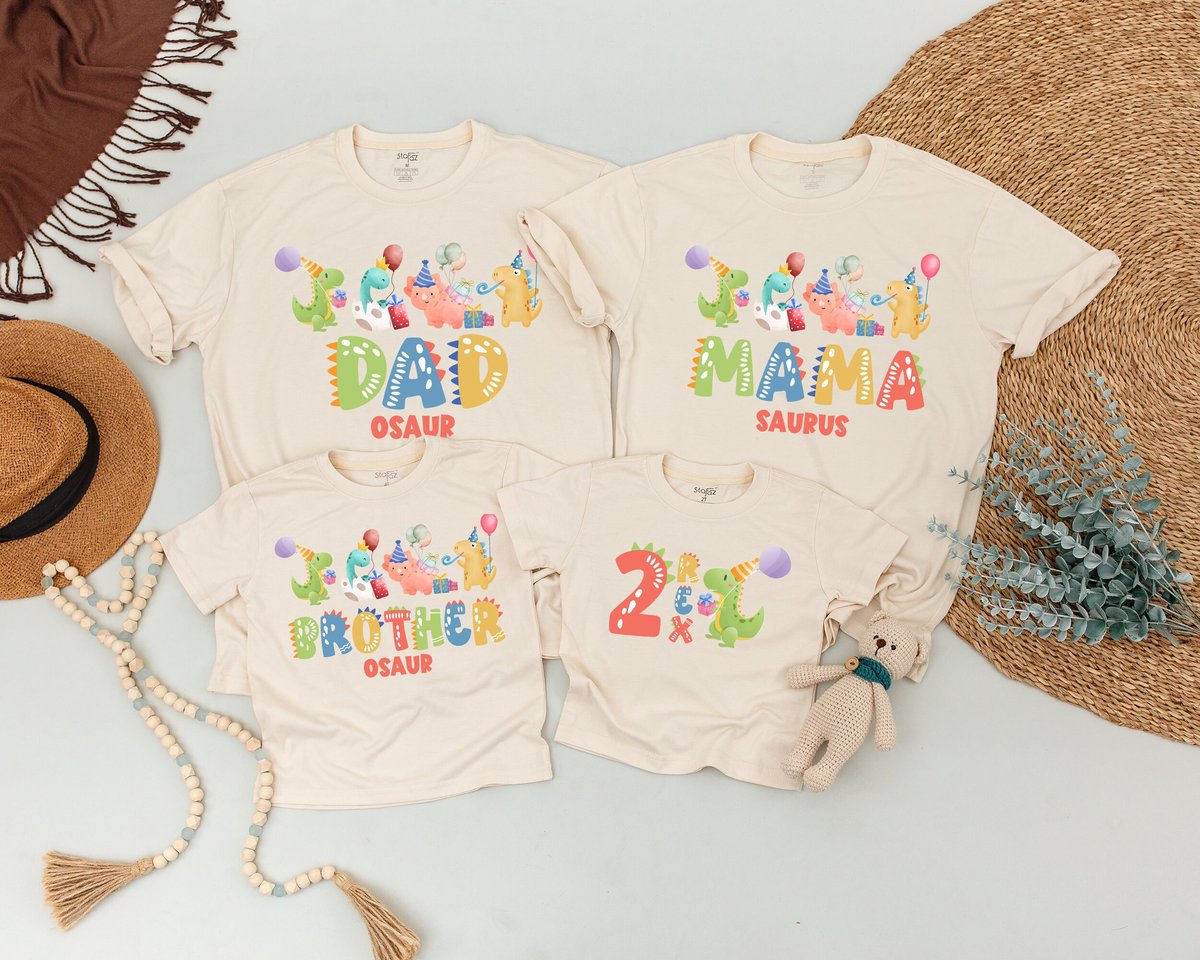 Dino Birthday Shirt Three Rex Matching Family Birthday Shirt 2 Rex Birthday Tee Dinosaur Birthday Ou 172