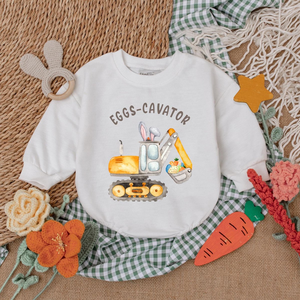 Eggs Cavator Easter Baby Romper Funny Easter Bodysuit Easter Day Baby Gift My First Easter Outfit Ba 187