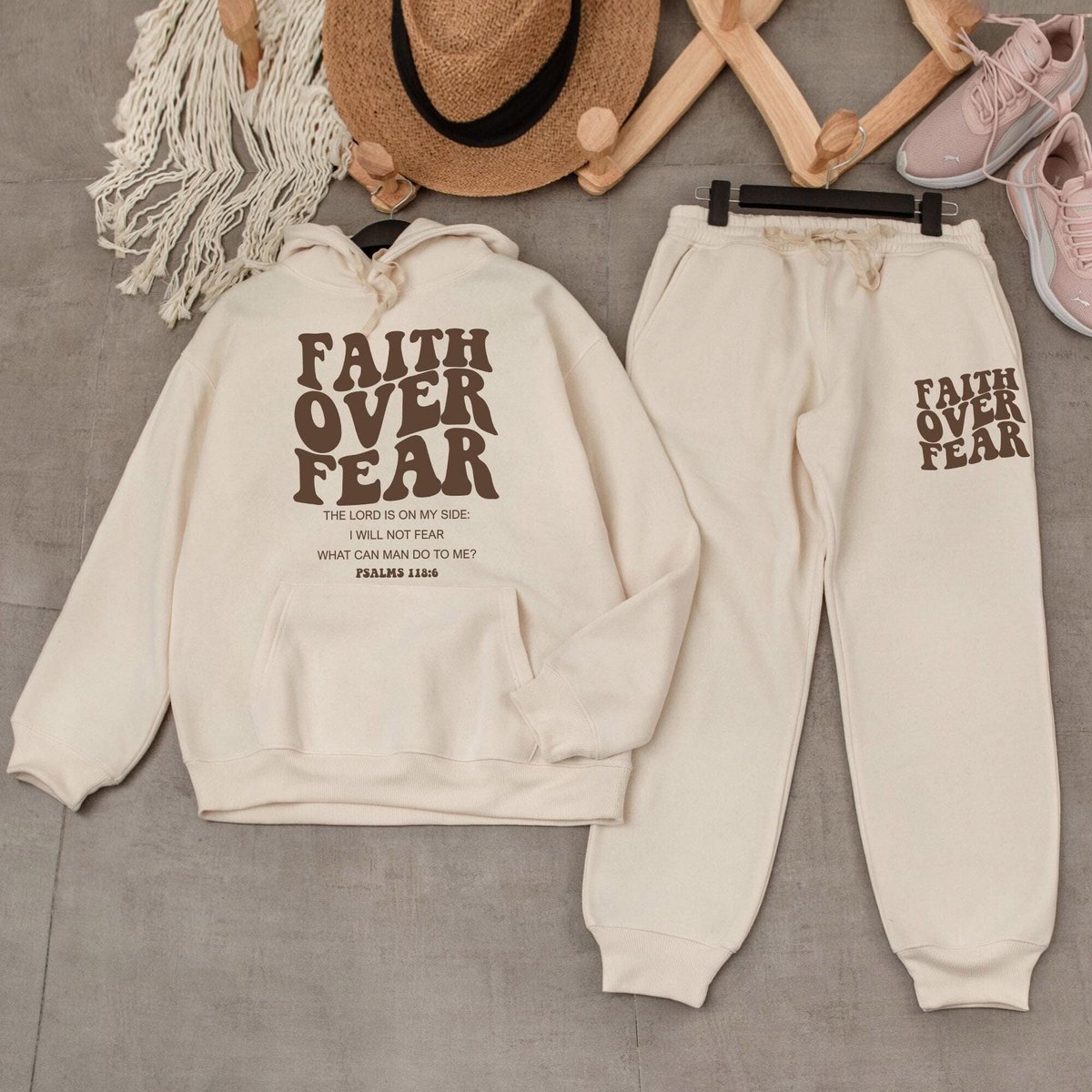 Faith Over Fear Christian Hoodie Bible Verse Aesthetic Christian Sweatshirts Jesus Hoodie Sweatshirt