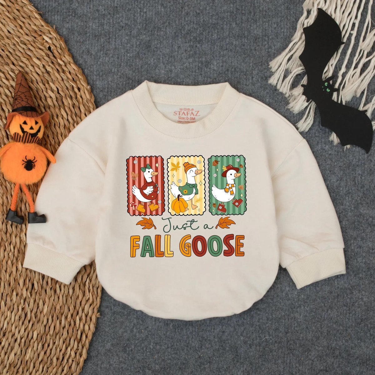 Fall Goose Baby Bubble Romper Cute Autumn Infant Outfit Thanksgiving Toddler Farm Animal Clothes Coz 434