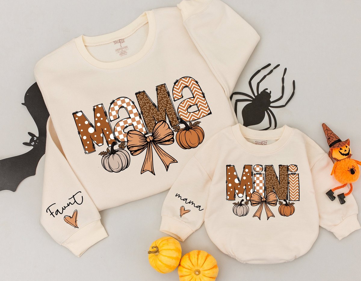 Fall Mama and mini Sweatshirt cute matching fall gift Fall Vibes Sweater Autumn mommy and me Mama ou 176