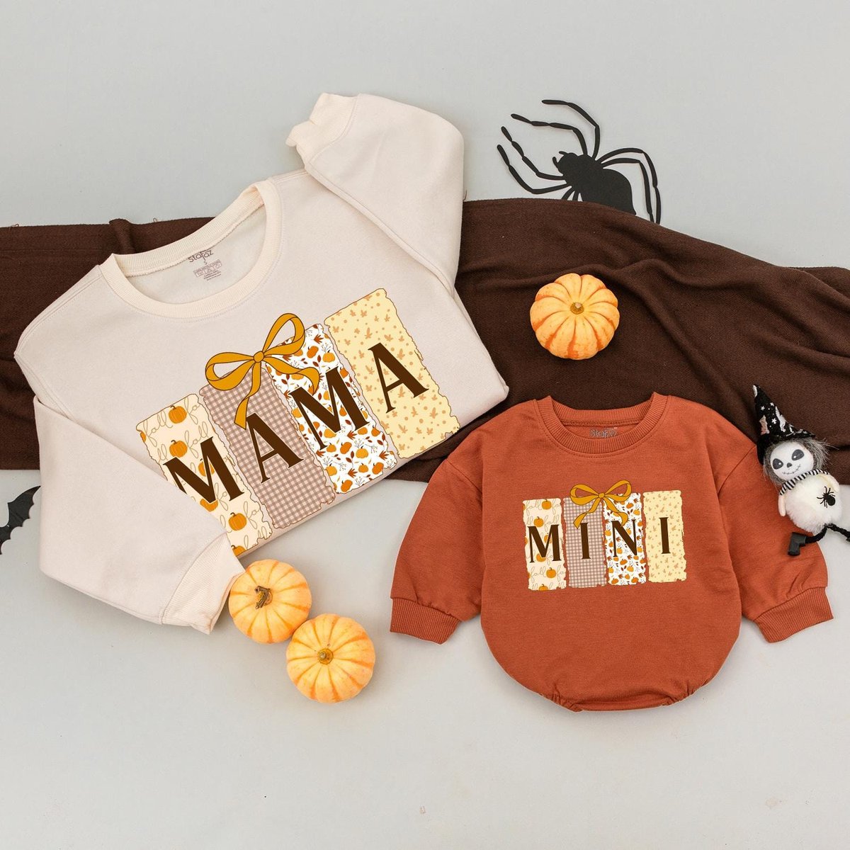 Fall Mama and Mini Sweatshirts Autumn Mommy and Me Pumpkin Bow Fall Family Outfit Pumpkin Season Hal 436