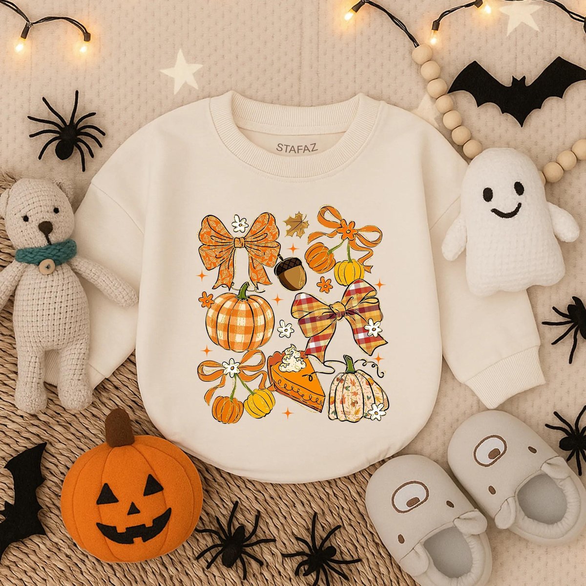 Fall Thanksgiving Pumpkin Bow Glitter Bubble Romper Cute Baby Girl Outfit Autumn Infant Oversized Bo