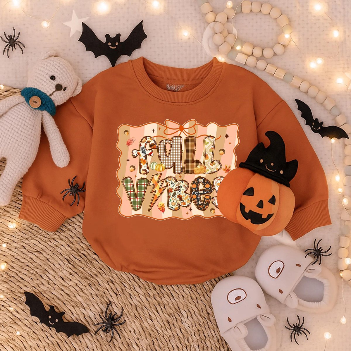 Fall Vibes Baby Bubble Romper Cute Fall Infant Clothes My First Thanksgiving Outfit Autumn Toddler A