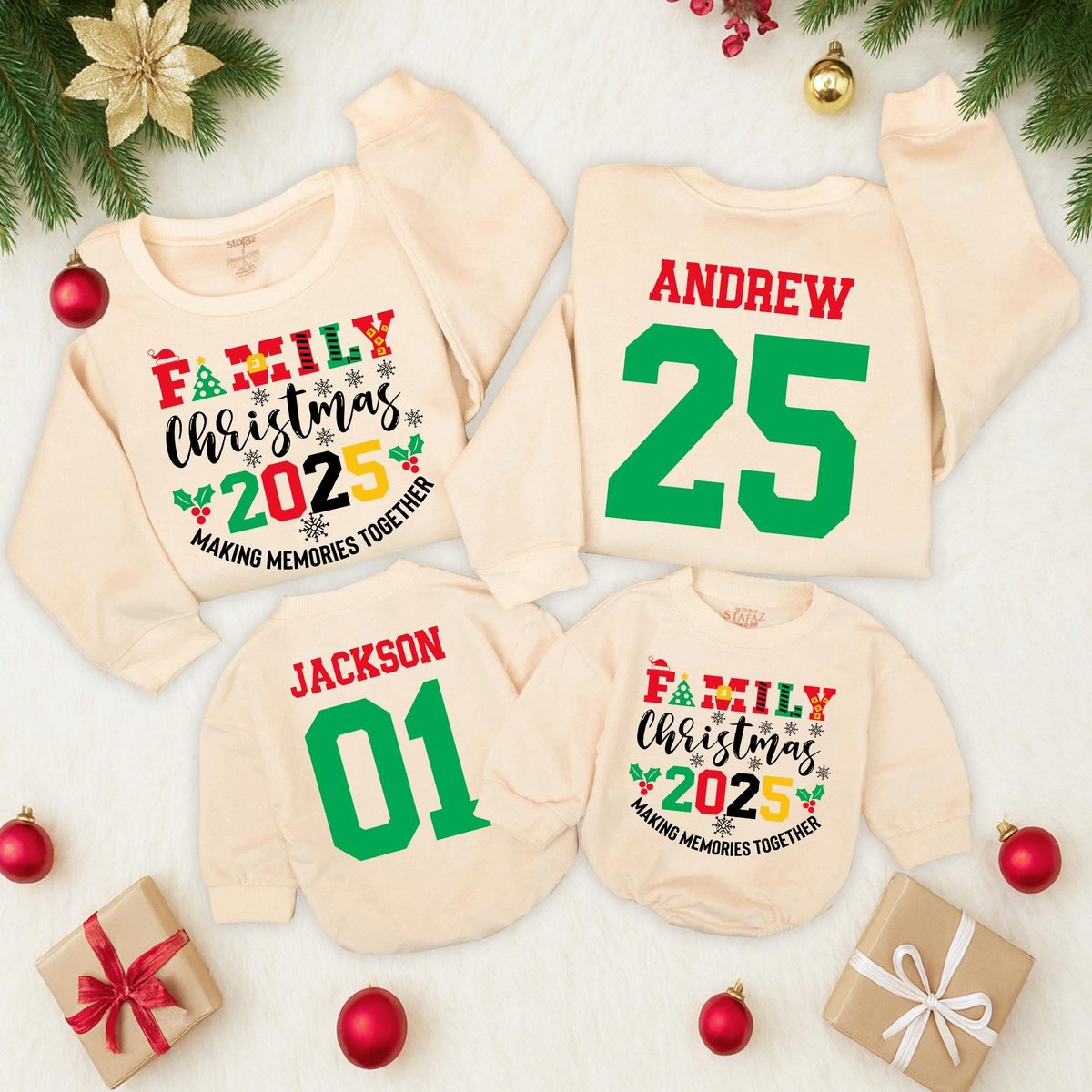 Family Christmas 2025 Making Memories Together Sweatshirts Custom Family Christmas Christmas baby ro 436