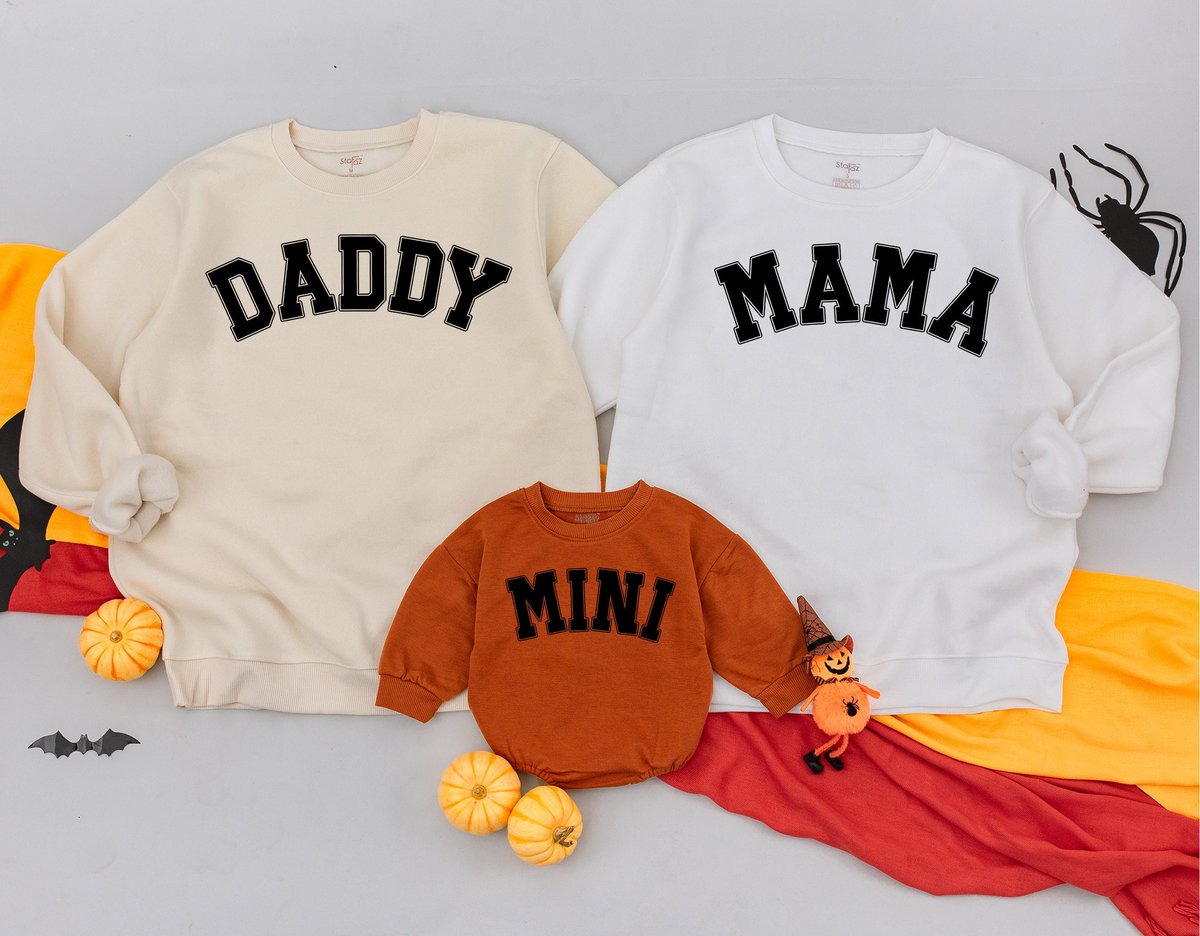 Family Matching Sweatshirt Mama Dada and Mini Holiday Sweatshirts Matching Family Outfits cute Mommy 175