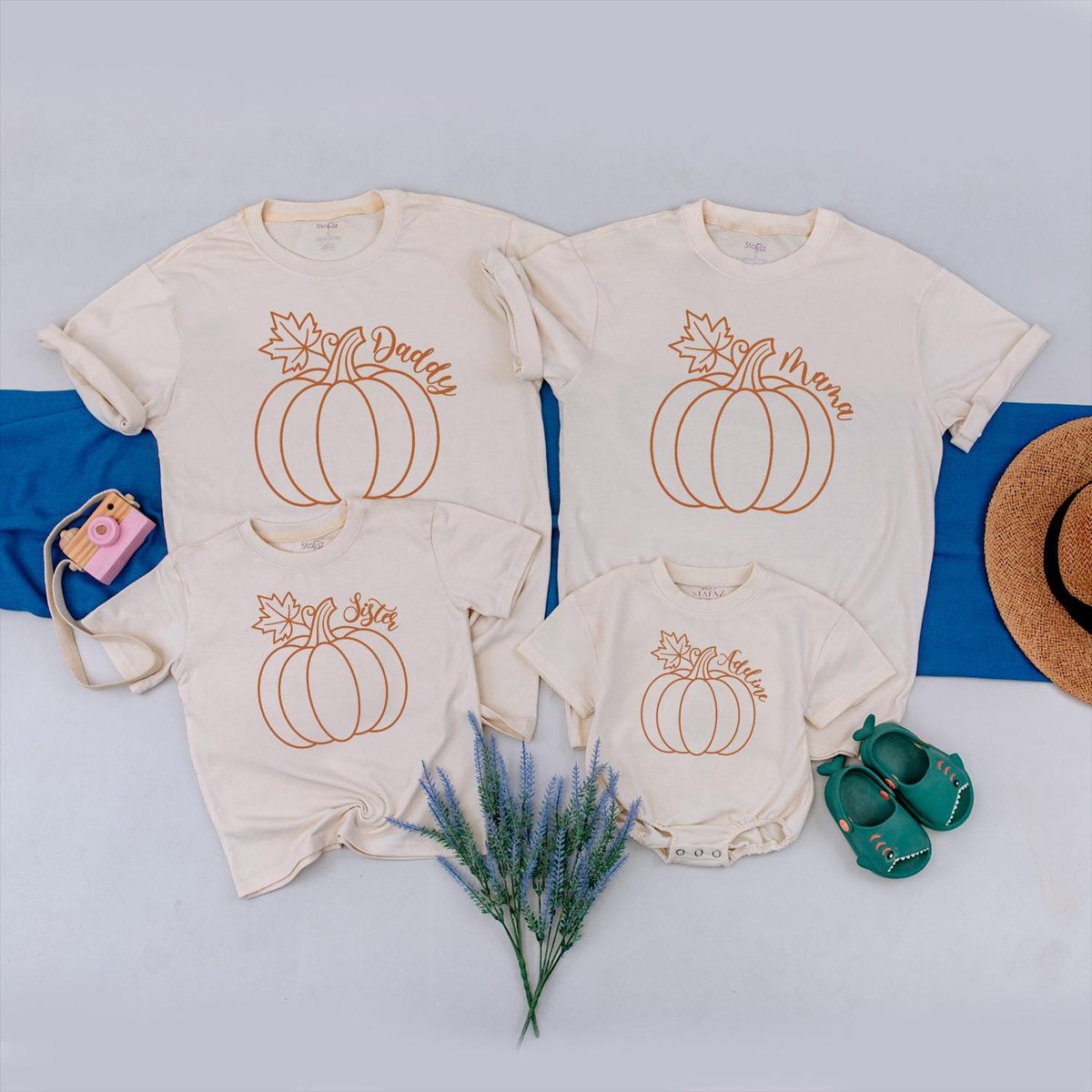 Family Pumpkin Matching Shirts Thanksgiving Family Outfit Autumn Shirt Little Pumpkin Romper 1st Tha 436