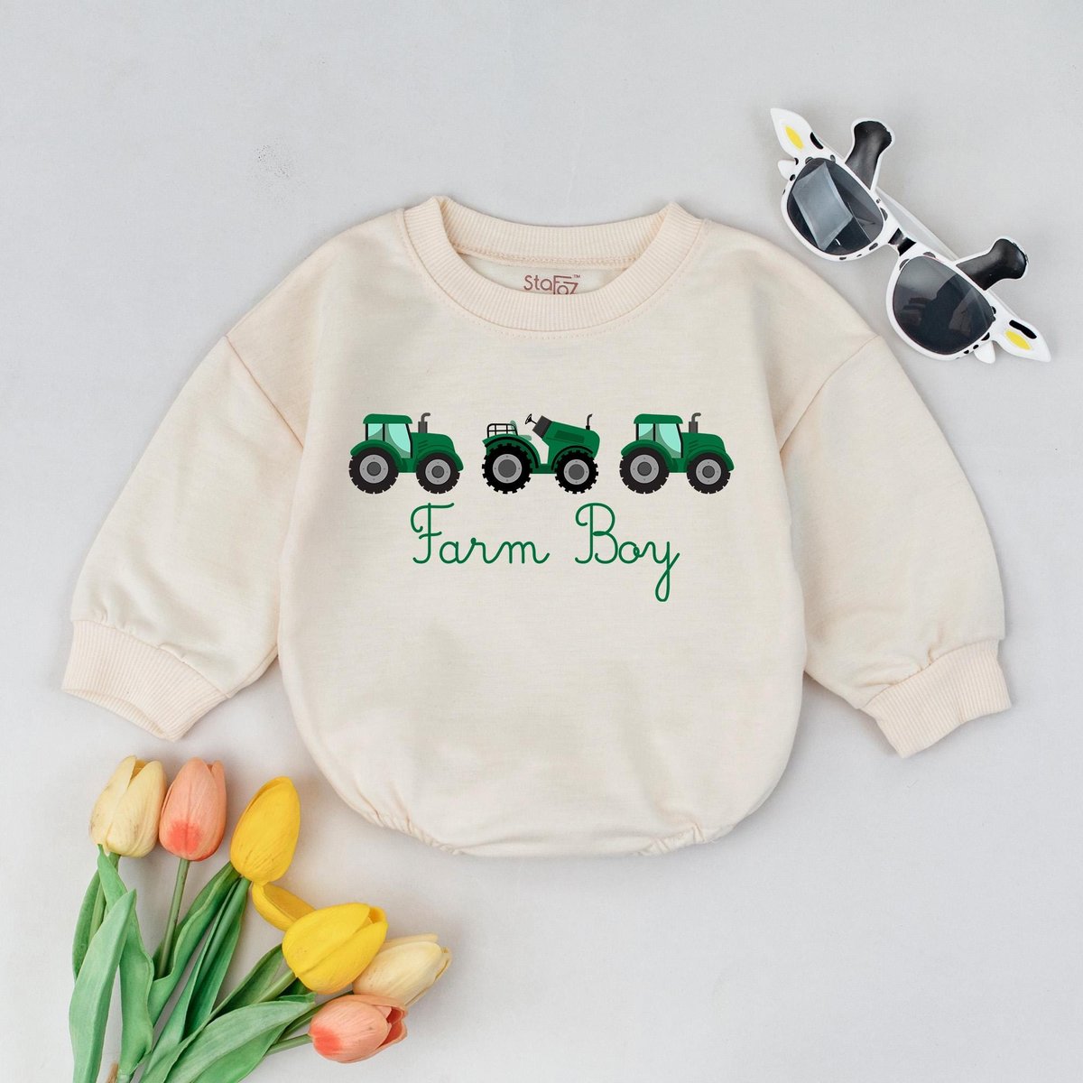 Farm Boy Baby Sweatshirt Toddler Tractor Shirt Country Boy Outfit Farm Theme Baby Clothes Farmer Bab 429