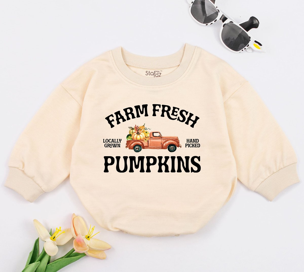 Farm Fresh Pumpkins Baby Outfit Fall Lover Baby Clothes Pumpkin Patch Baby Romper Autumn Romper Pump 153