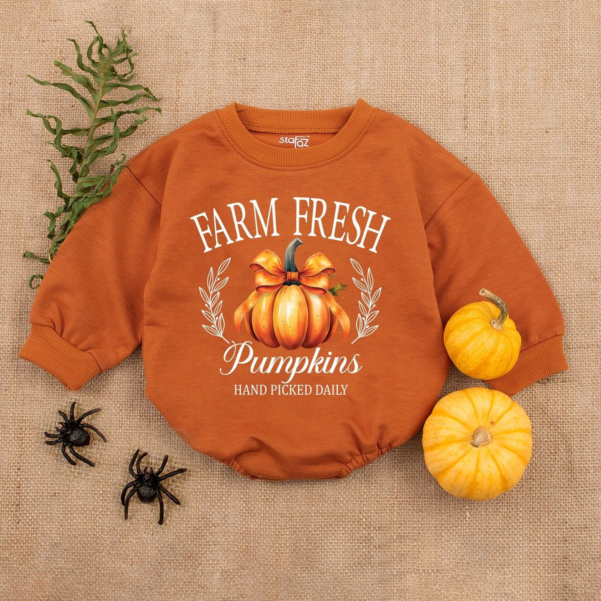 Farm Fresh Pumpkins Baby Romper First Thanksgiving Outfit Thanksgiving Gender Reveal Clothes Fall