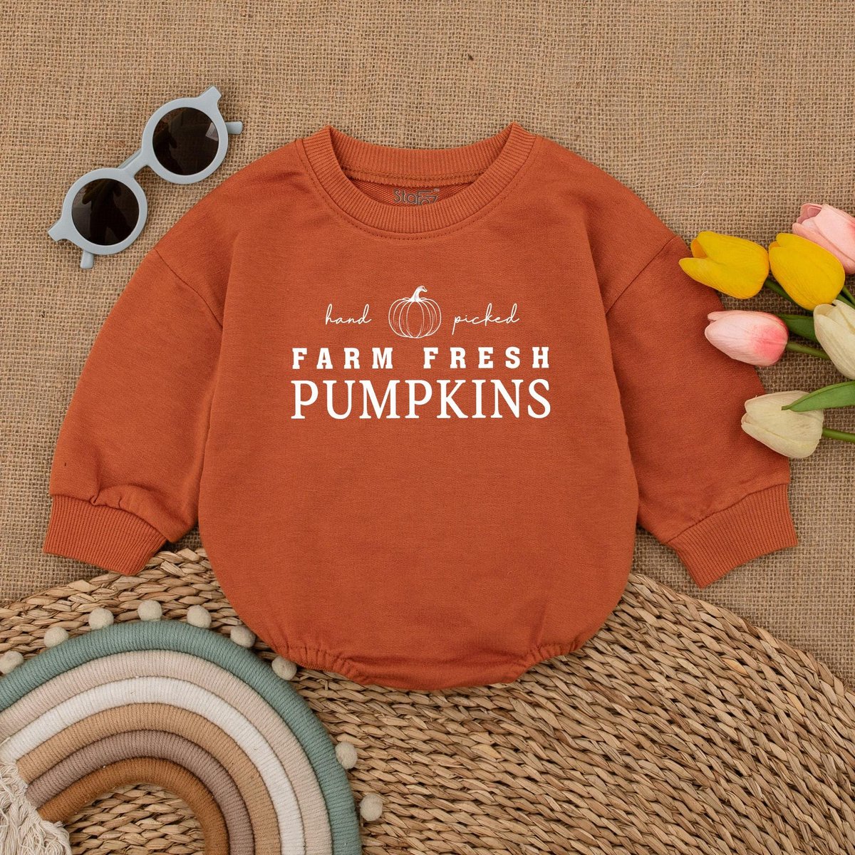 Farm Fresh Pumpkins Baby Romper Pumpkin Baby Bodysuit Baby Thanksgiving Outfit Fall Baby Clothes Fal 178