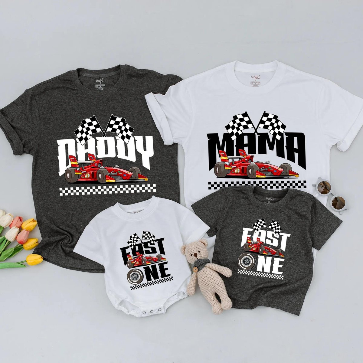 Fast One Pit Crew Birthday Family Shirt Car Race Birthday Tee Birthday Boy Shirts Matching Birthday 436