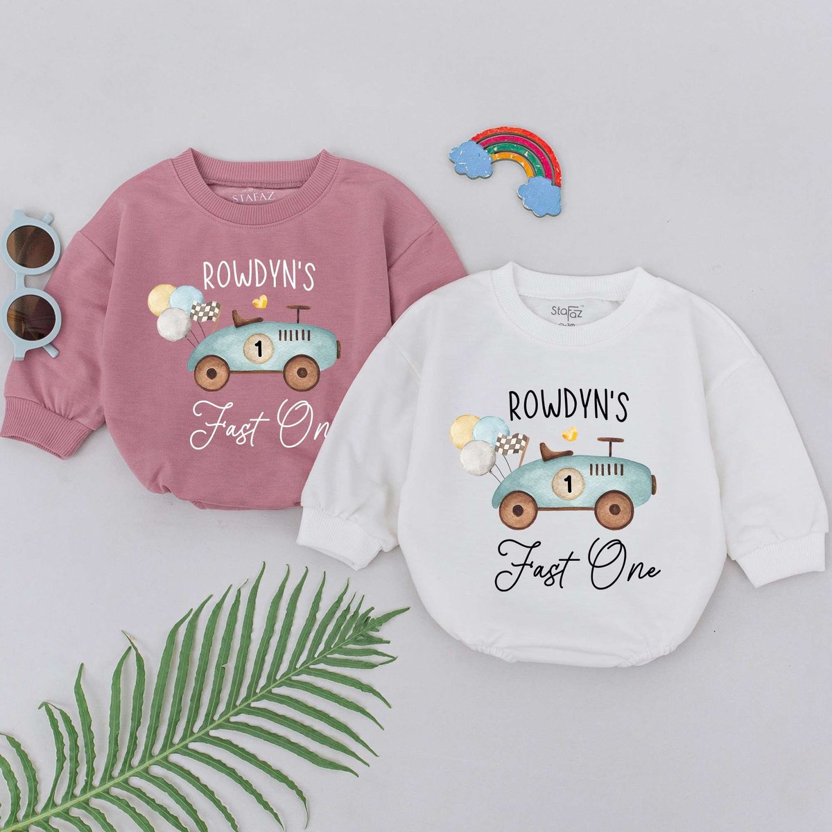 Fast One Romper Race Car Birthday Baby Romper First Birthday Outfit 1st Birthday Baby Bodysuit Baby
