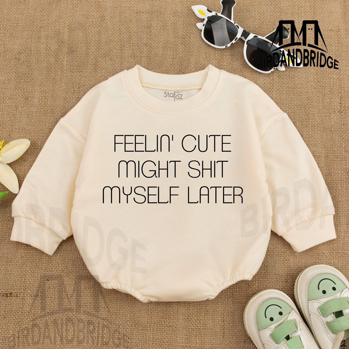 Feelin' Cute Might Shit Myself Later Bubble Romper Valentine For Baby Baby Romper Baby bodysuit