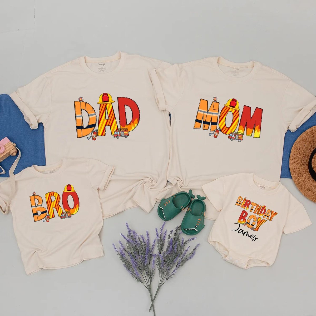 Firefighter Birthday Boy Matching Shirts Boys Firetruck Themed Birthday Gift Toddler Boy Fire Fighte 187