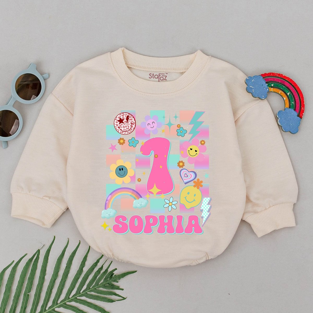 First Birthday Romper Birthday Baby Romper Groovy Retro First Birthday Outfit 1st Birthday Baby Body