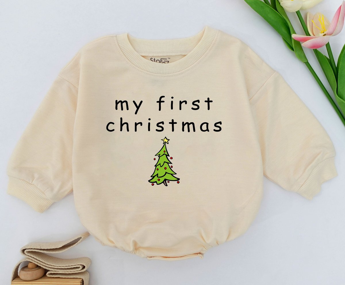 First Christmas Baby Boys Girls Romper Letter Print Long Sleeve Pullover Winter Bodysuit Christmas B 154