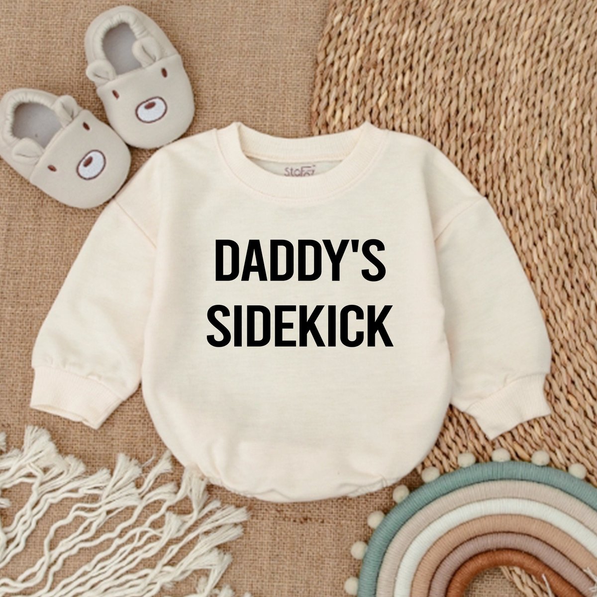 First Father's Day Outfit DADDY'S SIDEKICK Romper Baby Boy Clothes Outfit Father's Day Outfit  D