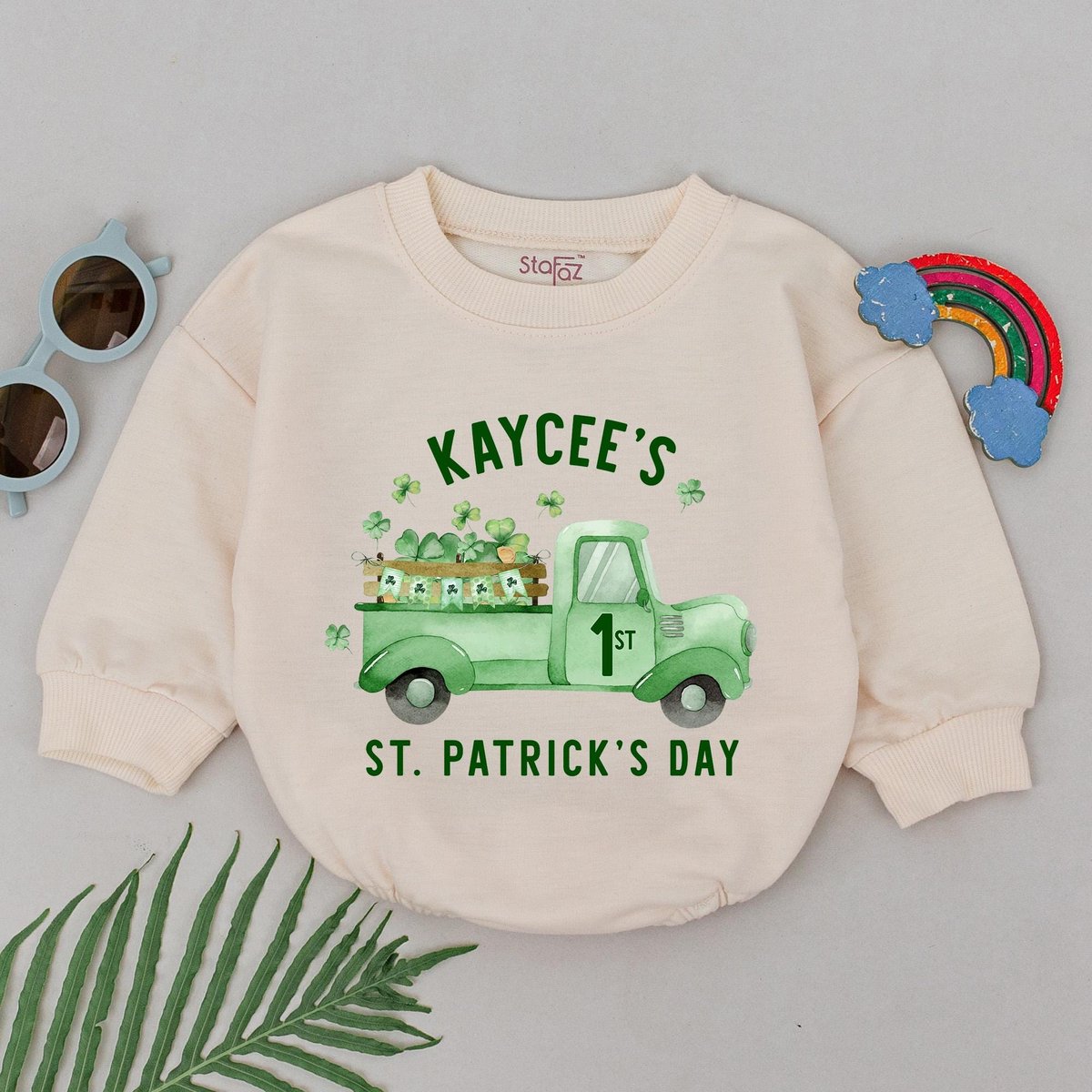 First Patrick's Day Baby Romper First Birthday Patrick's Day Shamrock Romper Baby Shower Gift 1st