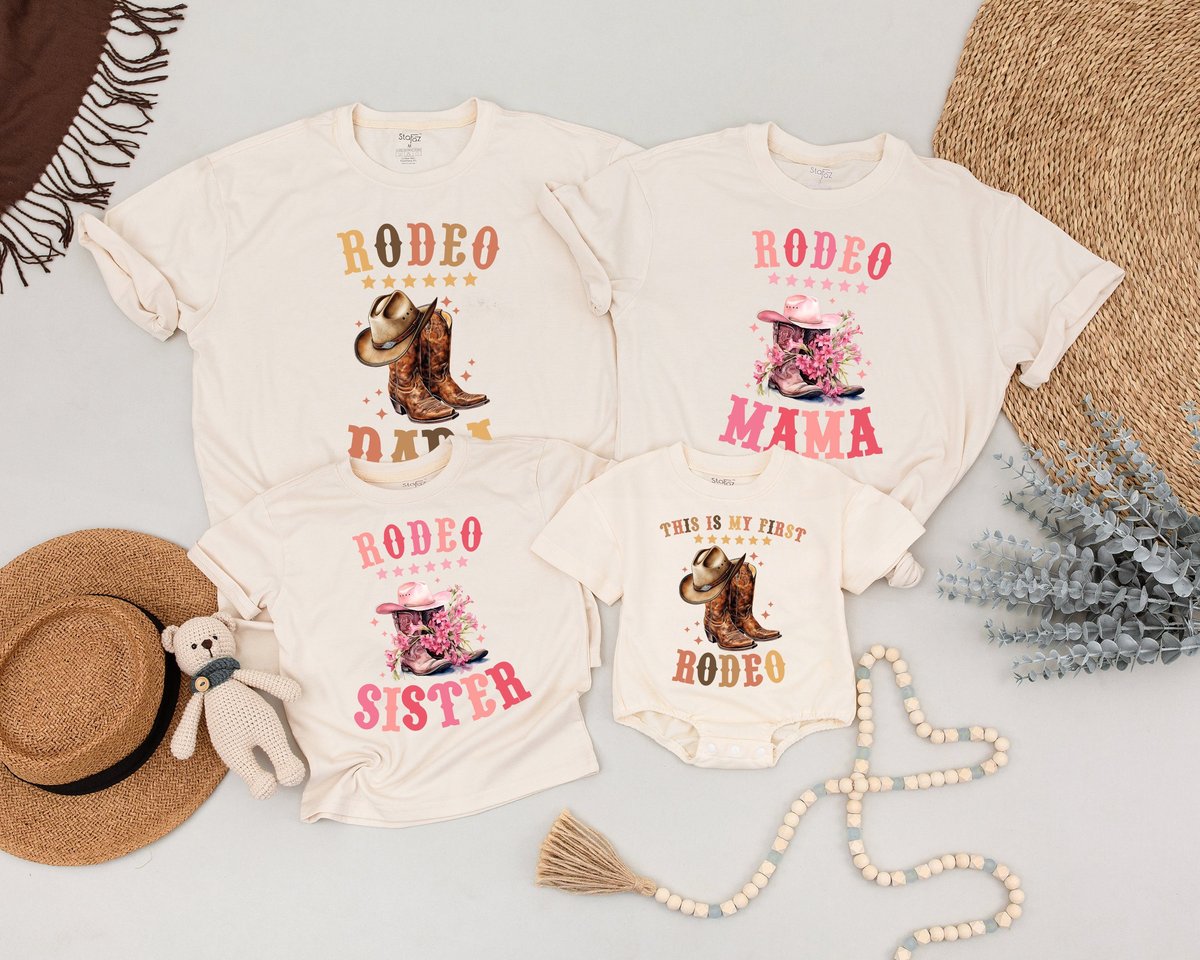 First Rodeo Birthday Family Shirt Retro Western Birthday Shirts Western Family Shirt Baby Cowboy Out 165