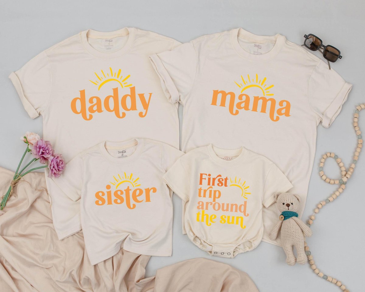 First Trip Around The Sun Birthday Shirt Sun Matching Family Shirts First Trip Birthday Outfit Boho 165